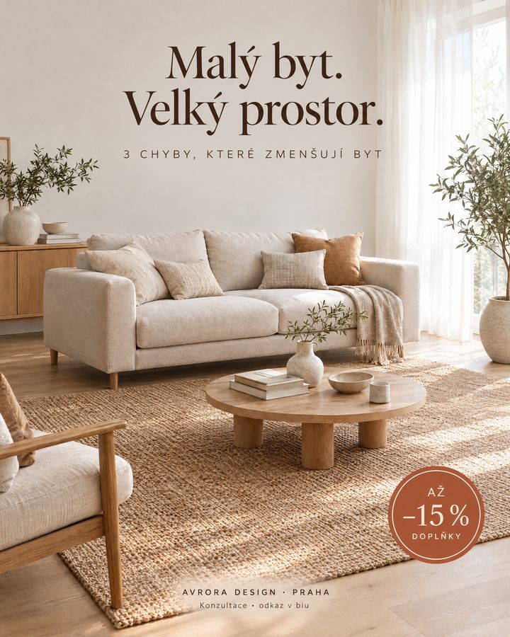 Malý byt. Velký prostor. 3 chyby, které zmenšují byt